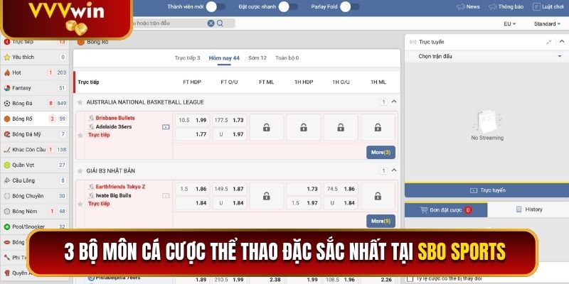 SBO Sports VVVwin - Đơn Vị Cung Cấp Kèo Cược Chất Lượng Cao 2025 3 3 bộ môn cá cược thể thao đặc sắc nhất tại SBO Sports