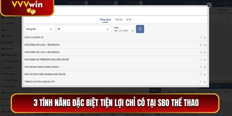 SBO Sports VVVwin - Đơn Vị Cung Cấp Kèo Cược Chất Lượng Cao 2025 2 3 tính năng đặc biệt tiện lợi chỉ có tại SBO thể thao